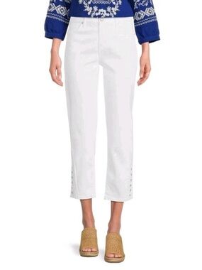 NWT $59 Code Bleu Chelsea Capri White Petite Power Pockets Stretch 6P 14P